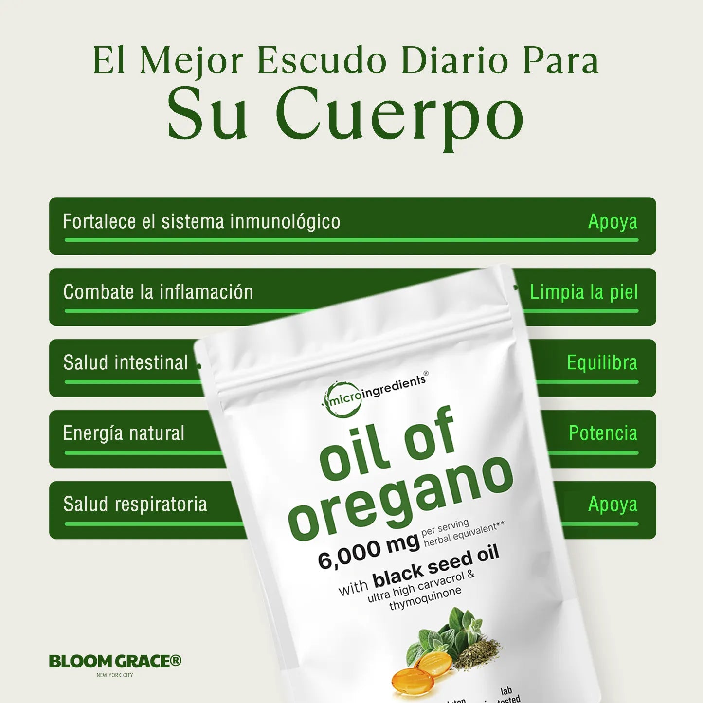 Aceite de Orégano + Semilla Negra: Tu escudo natural de defensa diaria