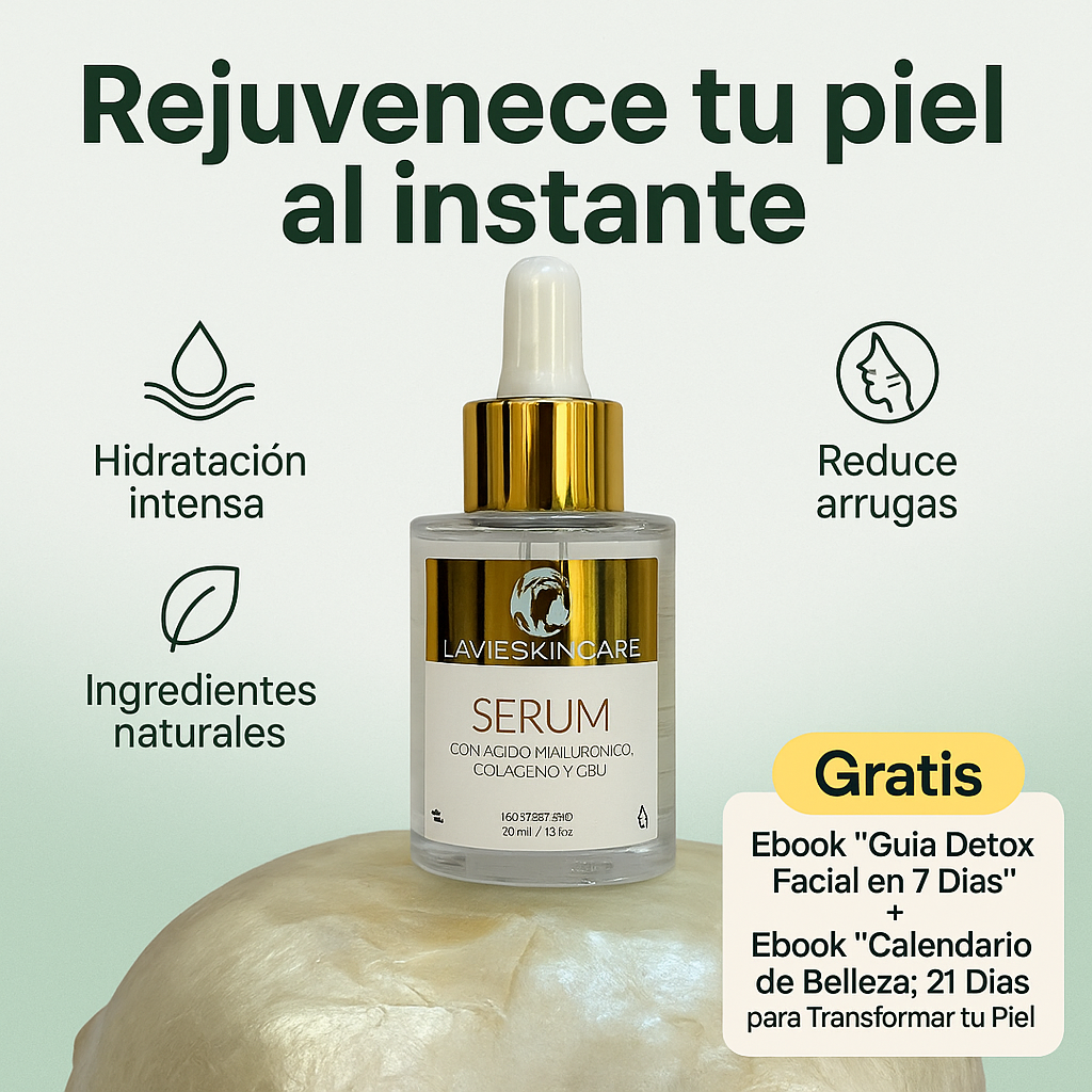 LaVieSkincare® – Sérum Rejuvenecedor con CBD, Colágeno y Ácido Hialurónico