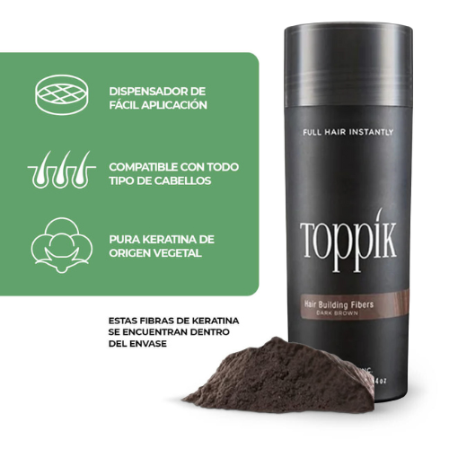 Kit Fibras Capilares Toppik + Ebook – Cabello más lleno al instante, sin cirugía ni químicos