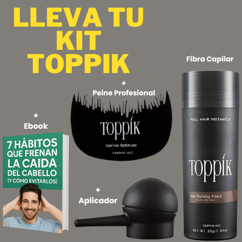Kit Fibras Capilares Toppik + Ebook – Cabello más lleno al instante, sin cirugía ni químicos