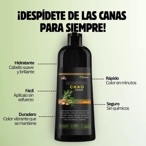 Shampoo ¡CHAO CANAS EN UNA LAVADA! ✨ Recupera tu color natural sin tintes ni químicos