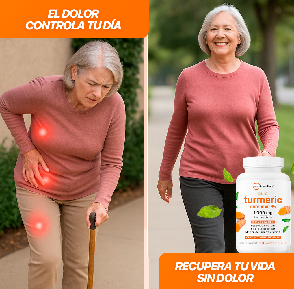 Turmeric Curcuma – Cápsulas de Cúrcuma Bioactiva 95% – Alivio real para tu cuerpo y mente.