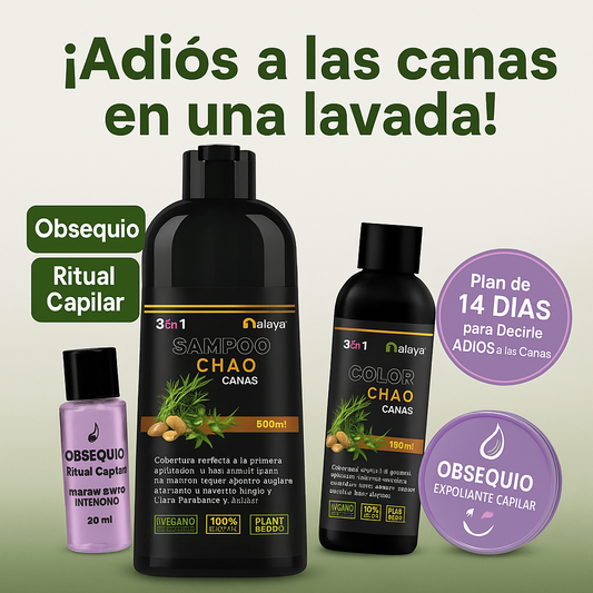 Shampoo ¡CHAO CANAS EN UNA LAVADA! ✨ Recupera tu color natural sin tintes ni químicos