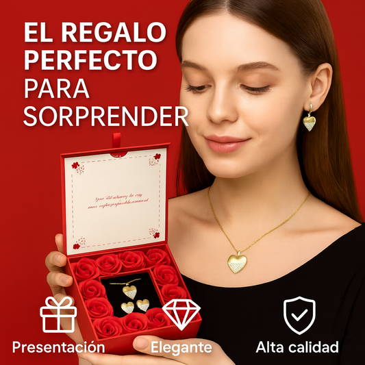 Caja de Joyería Fina con Rosas – El Regalo Perfecto para Sorprender