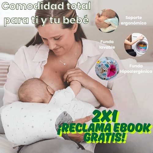 2 LactiLove - Almohada de Lactancia para Bebé (2x1 + Ebook)