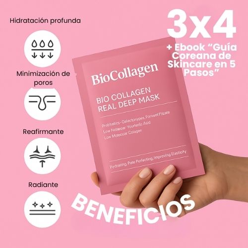 Mascarilla Facial Bio-Collagen x4 – Piel Radiante e Hidratada en Minutos
