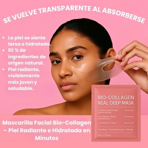 Mascarilla Facial Bio-Collagen x4 – Piel Radiante e Hidratada en Minutos
