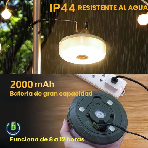 LumiCamp - Lámpara LED Solar | Luz, Power Bank y Magia al Instante